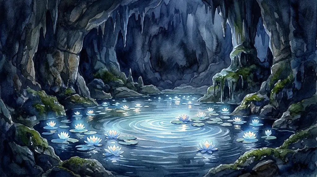 Calm glowing mushrooms