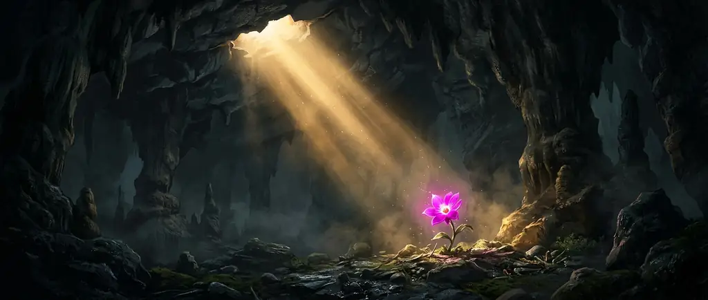 Sunlight piercing the cavern